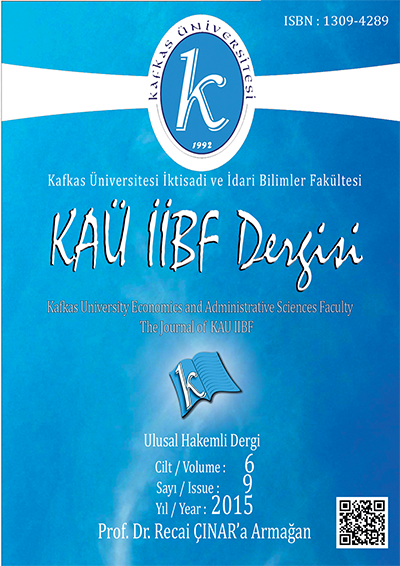 Kafkas Üniversitesi İktisadi ve İdari Bilimler Fakültesi Dergisi